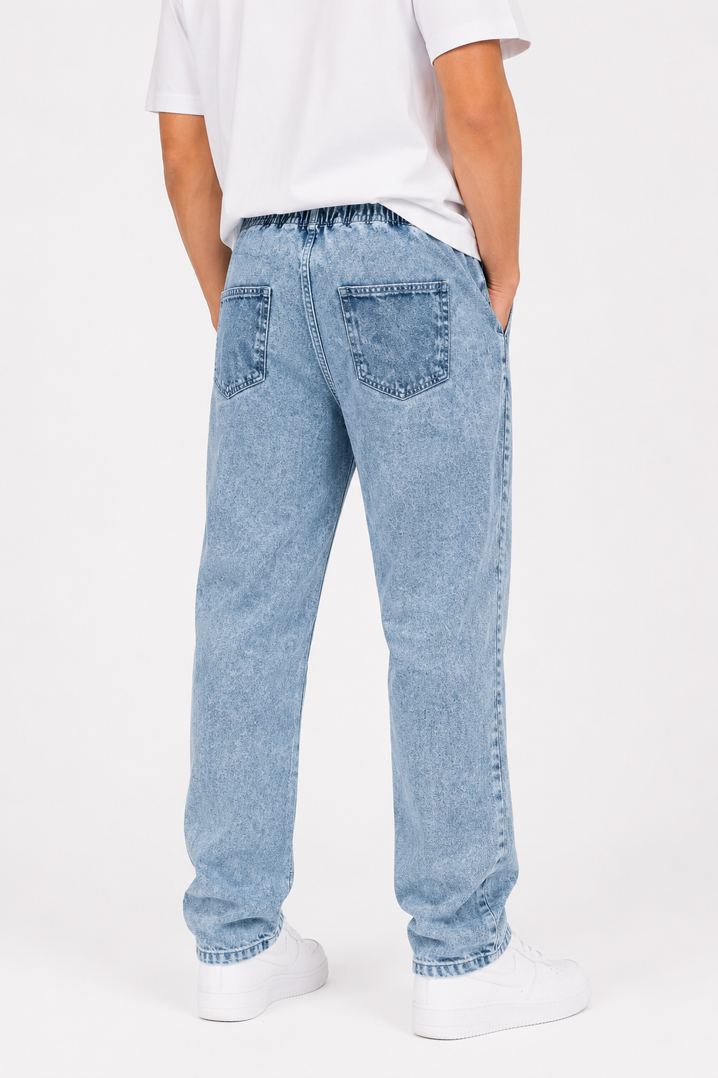 Nivora Collections | Light Blue Stonewash Loose Jeans for Men