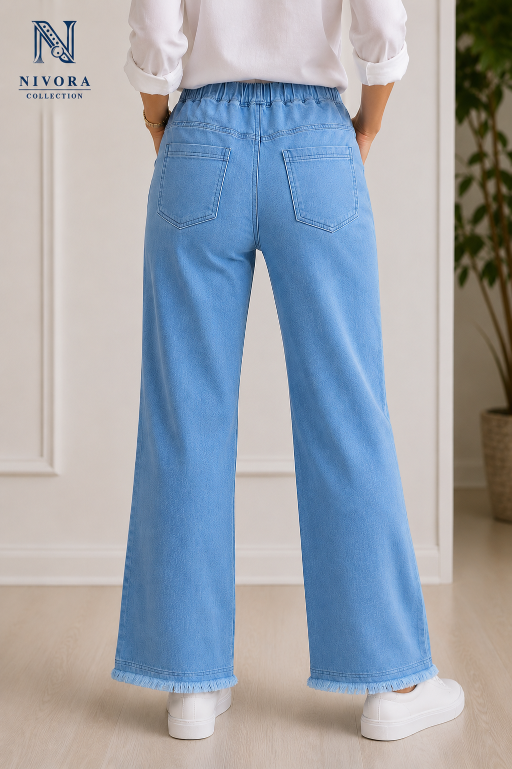 Nivora Collections | Light Blue Wide Leg Jeans for Women