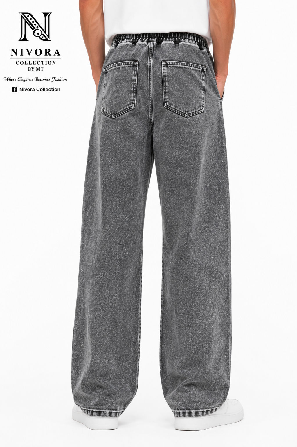 Nivora Collections | Grey Shade Loose Jeans for Men