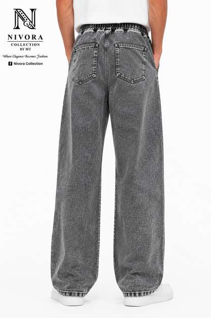 Nivora Collections | Grey Shade Loose Jeans for Men