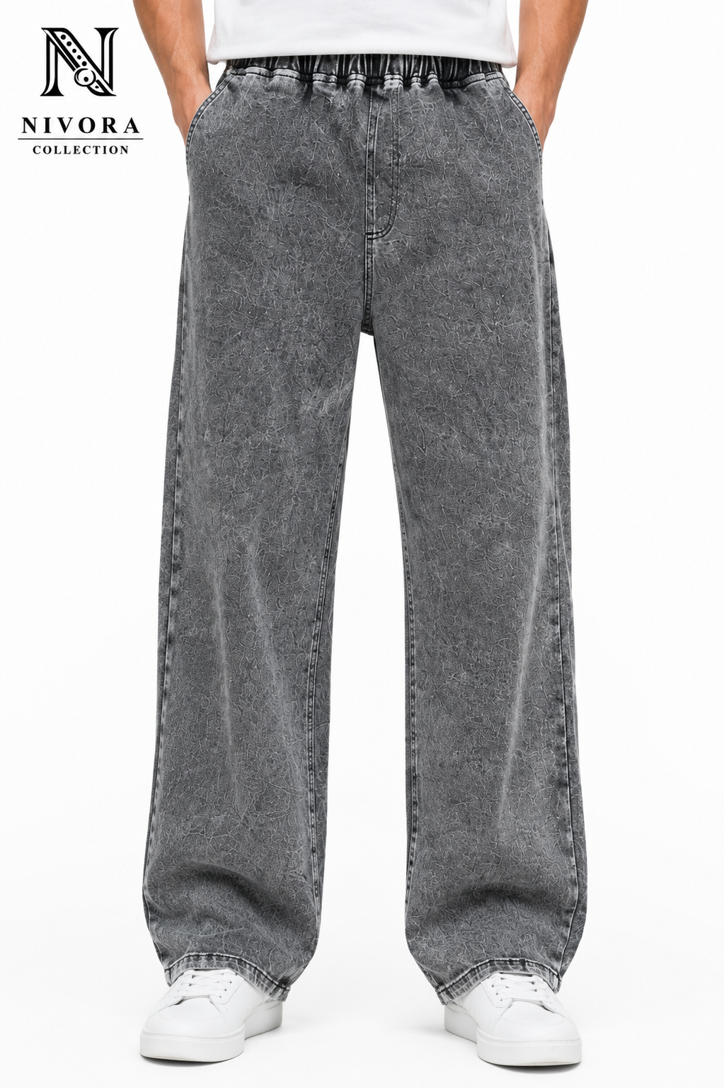 Nivora Collections | Grey Shade Loose Jeans for Men