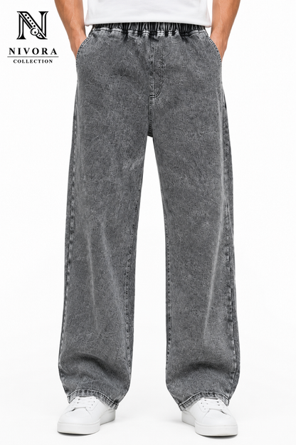 Nivora Collections | Grey Shade Loose Jeans for Men
