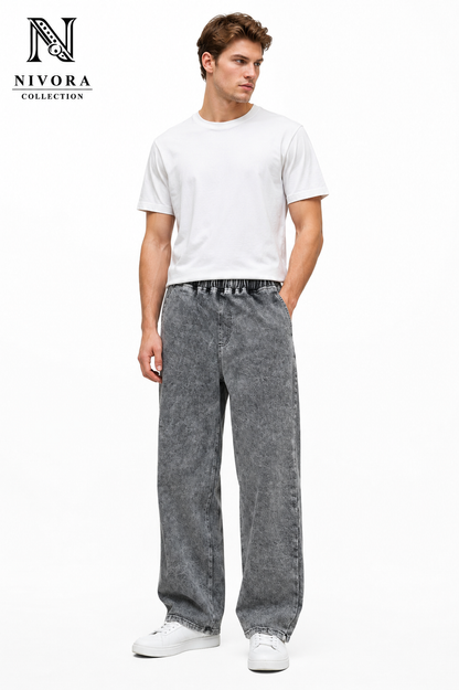 Nivora Collections | Grey Shade Loose Jeans for Men