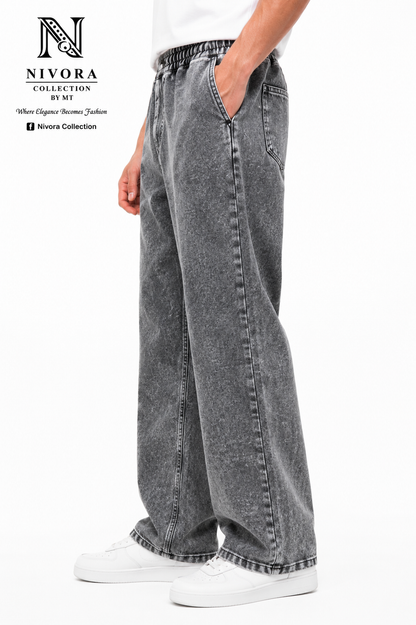 Nivora Collections | Grey Shade Loose Jeans for Men