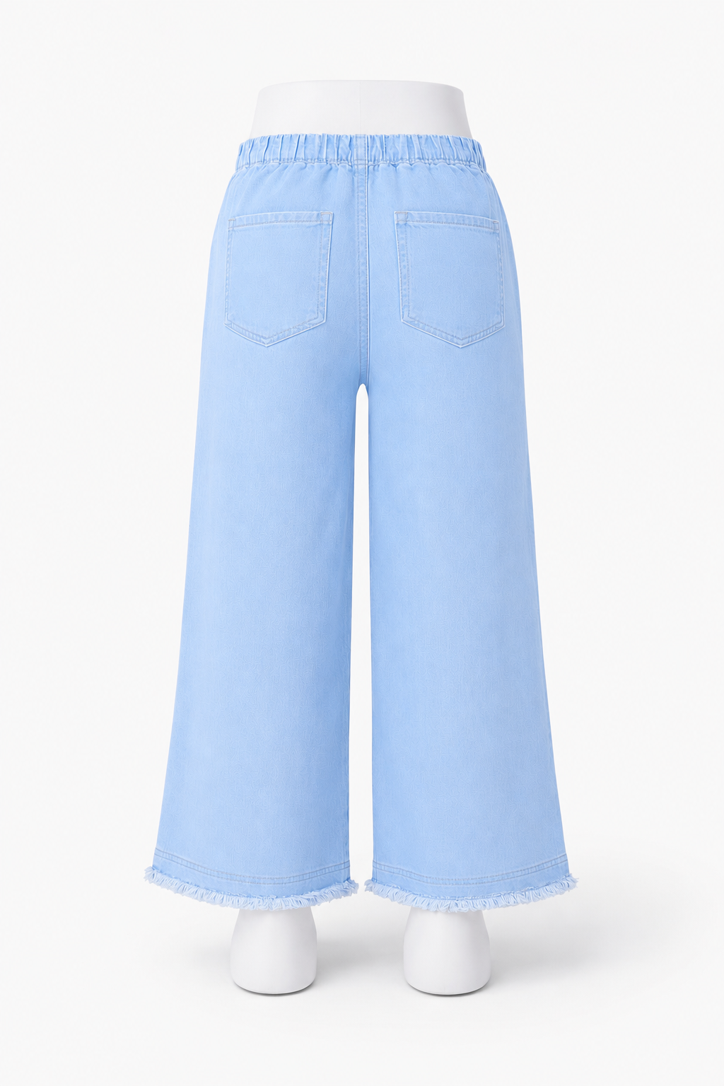 Nivora Collections Ladies Wide Leg Heart Printed Denim Jeans Dark Blue
